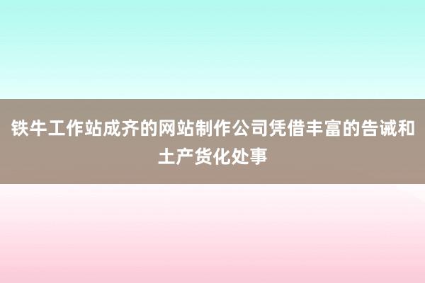 铁牛工作站成齐的网站制作公司凭借丰富的告诫和土产货化处事